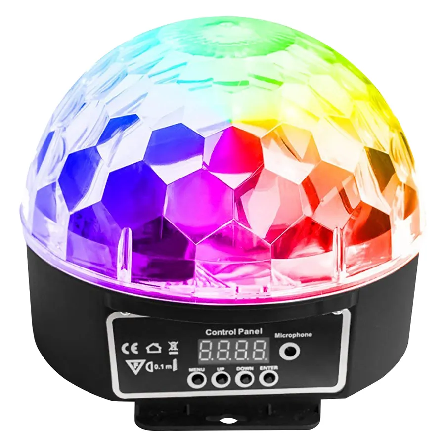 VALAVA Led 12色360度回転デジタルディスコボールパーティーライトDjステージライトディスコライトLedクリスタルマジックボール