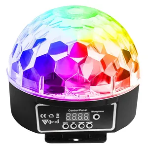 VALAVA-Boule de disco numérique rotative à 360 degrés, lumières de fête, lumières de scène pour DJ, lumières de disco en cristal, 12 couleurs