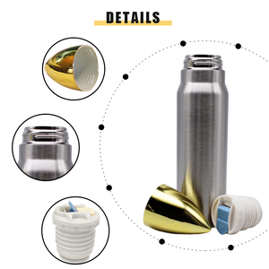 แก้วมัคสแตนเลสสำหรับเดินทางขนาด500มล. กระบอกน้ำทองแดงเคลือบเงาสุญญากาศผนังสองชั้นเก็บกระสุนทรงกระสุนโลโก้ที่กำหนดเอง - Product Image 4