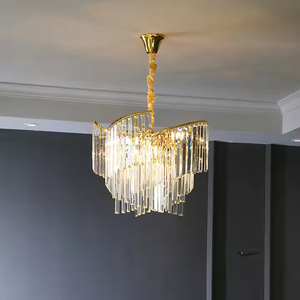 Lampe en cristal d'art en spirale créative Salle à manger Restaurant Lustre en cristal d'or de luxe Éclairage - Product Image 5