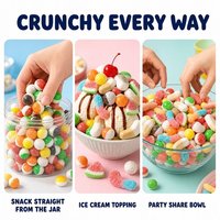 Fabrieks Directe Verkoop Vriesdroogsnoepjes Zure Zoete Fruitsmaak Knapperige Gedehydrateerde Mini Marshmallow Gevriesdroogde Marshmallows