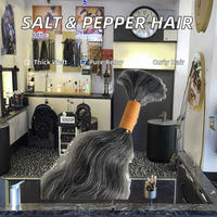 Cheveux Indiens Double Drawn Couleur Poivre et Sel Remy en Vrac Tissage Double à la Machine Afro Kinky Curly 100% Cheveux Humains pour Tressage Sans Produits Chimiques