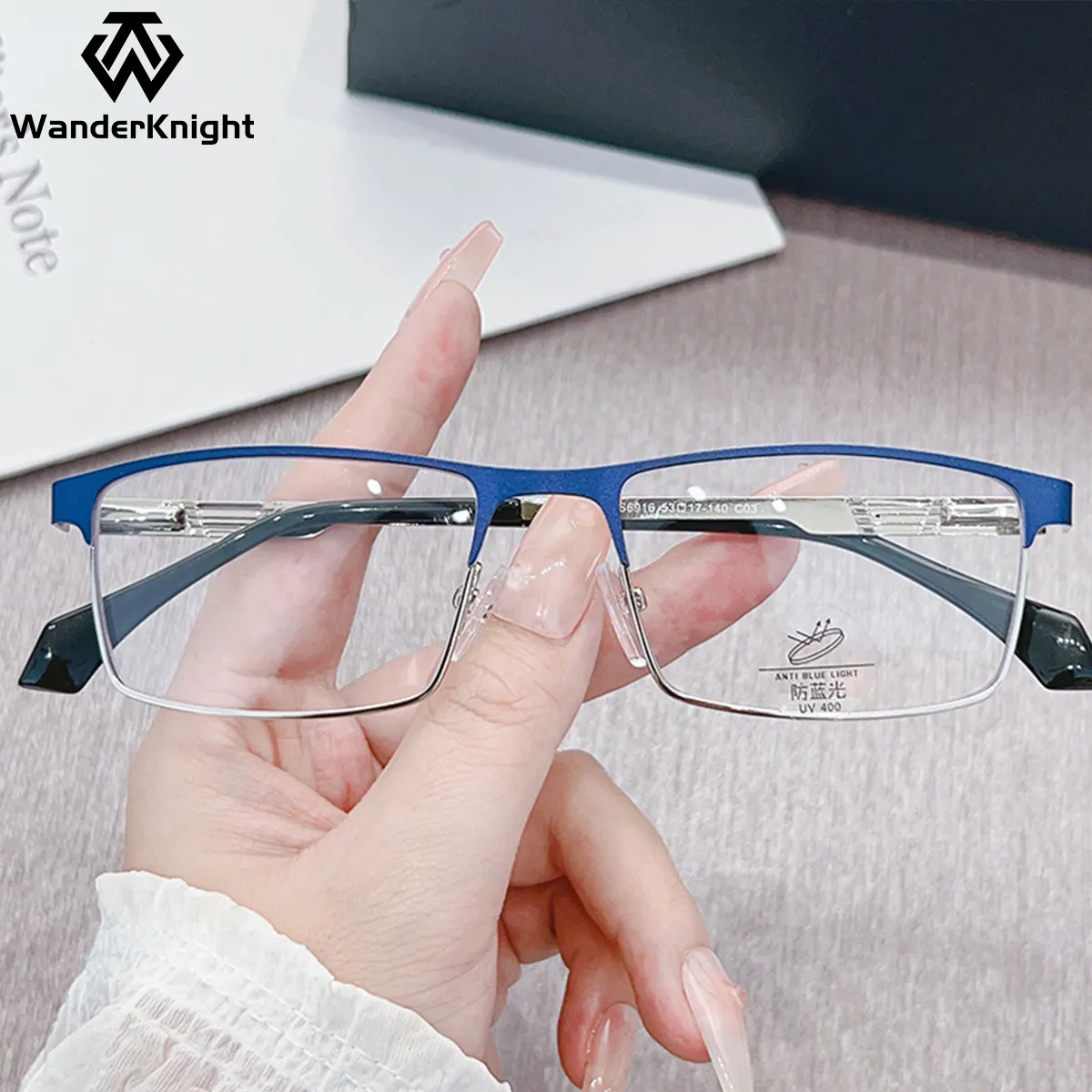 Kacamata komputer penghalang sinar biru logam, 2024, kacamata penghalang silau, kacamata bingkai logam, Kacamata anti mata untuk pria