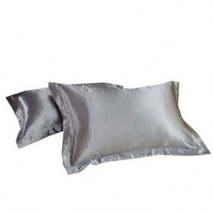 Taie d'oreiller personnalisée en satin de soie de haute qualité, respirante, douce et soyeuse, pour literie, cadeau - Product Image 1