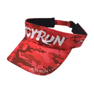 Cheap price outdoor red camo printed cotton breathable topless sun visor