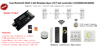 Contrôleur LED intelligent CCT PWM à double blanc réglable CW WW avec commande d'application Tuya BLE Mesh 2.4G 17A*2CH T5-BLE