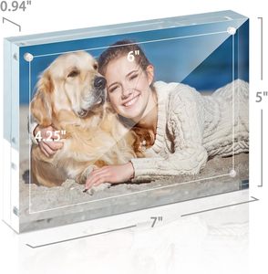 Cadres <span class=keywords><strong>photo</strong></span> miniatures en acrylique faits main sur mesure 2x3, double face, sur pied, pour photos de films, cartes et timbres - Product Image 2