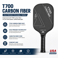 Ensemble de raquettes de pickleball en fibre de carbone T700 pressée à froid de qualité supérieure avec surface texturée pour le spin et le contrôle, raquette professionnelle