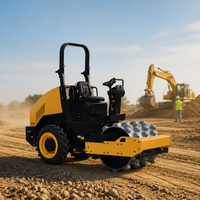 Compacteur à tambour unique ROADWAY de 3,5 tonnes pour le compactage de l'asphalte et du sol, machine de chantier routier