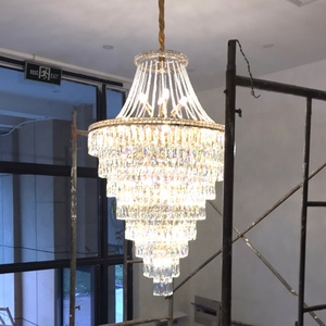 Grande design europeo vintage dulpex cristallo d'oro lampadari da soggiorno moderno <span class=keywords><strong>hotel</strong></span> a led grande lampadario appeso - Product Image 3
