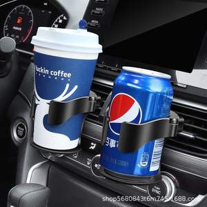 Portavasos y bandeja de plástico para coche, soporte multifuncional para té/bebidas con Cenicero de ventilación de aire acondicionado - Product Image 1