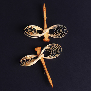 Bamboo Weaving Dragonfly Brooch Pin Handmade Insect Shape Gift For Unisex Fashion Accessory - Product Image 4