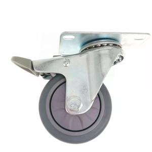 Roue pivotante à frein total 75 mm en TPR pour chariot utilitaire moyen, établi, <span class=keywords><strong>support</strong></span> <span class=keywords><strong>TV</strong></span> et tables - Product Image 2