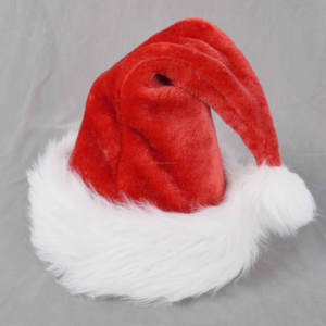 قبعة عيد الميلاد الحمراء الكلاسيكية مع زخارف فرو صناعي أبيض وقبعة سانتا أفخم لعيد الميلاد - Product Image 3