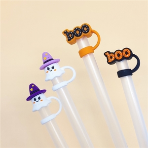 Accesorios personalizados al por mayor de silicona 10mm 2d tapa de paja Toppers de paja de Halloween para Stanley Cup - Product Image 3