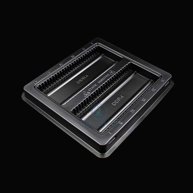 Custom Anti-Static Cover Lid ESD PET Plastic Storage Box for Desktop PC DDR4 Memory RAM Tray Packaging