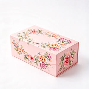 Custom <b>Floral</b> Pattern Collapsible Gift <b>Box</b> Recyclable Paperboard Easy Assembly for Small Gifts Accessories Foldable Gift <b>Box</b> - Product Image 1