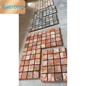 Cổ khai hoang Red lưới-gắn hình vuông đất sét cũ Gạch Mosaic gạch trên lưới cho tường Ốp - Product Image 4