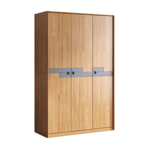 Armario de Madera Maciza de Tres Puertas Color Nogal con Puertas Abatibles, Armario de Dormitorio de Gran Capacidad - Product Image 2