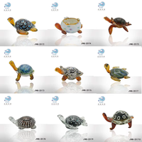 Figurines de tortue de mer en verre soufflé à la main, ornement animal presse-papiers pour la décoration intérieure, collection d'animaux marins, sculpture de tortue en verre