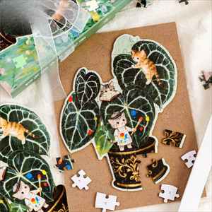 Een doos met stickers Bloemen & Bladeren Katten Serie Assortiment Vormen Puzzel Cadeauset: Bloemige & Botanische DIY Decoratieve Stickers - Product Image 2