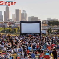 Écran de projection gonflable professionnel en PVC de 12 m x 6 m, cinéma portable en plein air