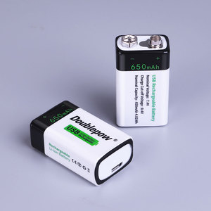 Doublepow 9V 650mAh <span class=keywords><strong>Micro</strong></span> USB C rechargeable 9V Lithium Ion Battery Pleine capacité 650mah 9v Lithium Ion Battery - Product Image 3
