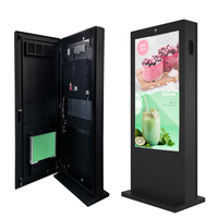 AIYOS 2500nits Layar Digital Signage Tahan Air untuk Luar Ruangan, Kios Totem dengan Pemutar Media LCD, Perangkat Lunak untuk Iklan Kecil