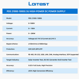 Alimentation à découpage haute tension réglable Loitest 20KW pour tests de laboratoire, PV et EV - Product Image 5