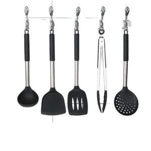 Espátula de silicona, utensilios de cocina para el hogar, tubo de acero inoxidable, espátula de silicona negra, espátula/cuchara de cocina antiadherente. - Product Image 2