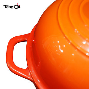 Marmite hollandaise en fonte émaillée 6QT ultra-résistante <span class=keywords><strong>pour</strong></span> la cuisson du pain, compatible avec toutes les plaques de cuisson, <span class=keywords><strong>pour</strong></span> marques <span class=keywords><strong>et</strong></span> détaillants - Product Image 5