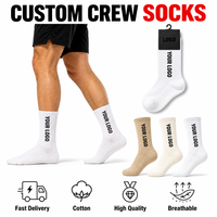 Chaussettes de sport pour hommes en tricot imprimé athlétique de marque, chaussettes de luxe de créateur avec logo en vrac, chaussettes de sport en coton avec emballage, chaussettes personnalisées