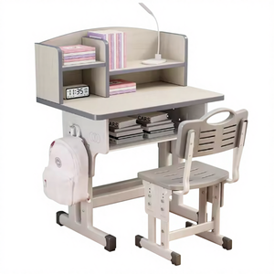 Mesas e Cadeiras Escolares Ergonômicas de Madeira Reforçada com Estantes para Estudantes e Mobiliário Escolar - Product Image 2