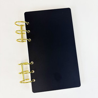 Nouveau élégant feuilles mobiles étanche Portable 3mm acrylique noir mat A6 tableau de bord agendas cahier planificateur couverture pour la budgétisation