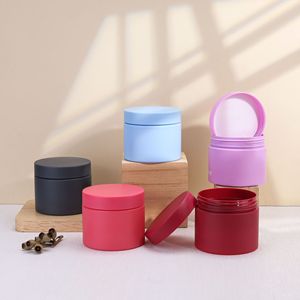 Pots à crème givrés à large ouverture 200g 250g, couleur personnalisée, transparents, vides, pour soins de la peau, en plastique PET, pour gommages corporels, avec joint et couvercles blancs - Product Image 6