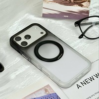 Coque de téléphone givrée pour iPhone 18 Pro, dos en acrylique dégradé, support magnétique, toucher doux, anti-chute, impression personnalisée OEM