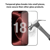 Protection d'écran en verre trempé premium anti-choc 9H à couverture intégrale pour iPhone 18 Pro