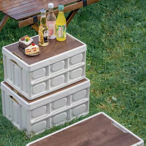 صندوق تخزين بلاستيكي مستطيل الشكل مصنوع بالحقن، منظم تخزين منزلي، خزانة للألعاب والملابس، موفر للمساحة وقابل للطي والتكديس - Product Image 2