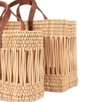 Sac fourre-tout décoratif en rotin marocain tressé à la main, style minimoroccolisme, pour pique-nique et plage, en paille naturelle, petit format été 20-30cm