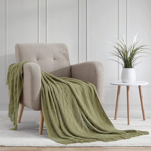 Couvertures en tricot bohème de fil acrylique léger de première qualité hiver canapé <span class=keywords><strong>lit</strong></span> jeter chaud gros tricot tricoté couverture - Product Image 6