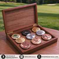 Marqueurs de balle de golf faits main en alliage de zinc 35 mm, personnalisables avec motif de pièce de monnaie, logo moulé sous pression, motif de teinture coloré, portables