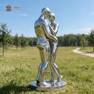 TREVI Büyük Paslanmaz Çelik Aşk Çifti Heykelleri Modern Dış Mekan Dekorasyonu İçin - Product Image 6