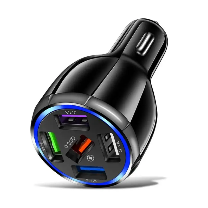 15A Car Chargers 5 Ports Fast Charging For Samsung Huawei Iphone 11 8 Plus Universal Stainless 5 USB Car-charger QC 3.0 Adapter