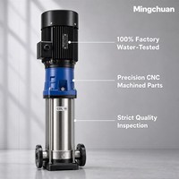 Pompa Sentrifugal Multistage Vertikal MINGCHUAN dengan Basis Inline Berflens untuk Sirkulasi Air Sistem HVAC