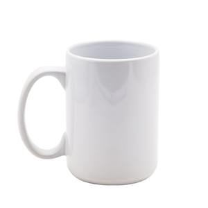 แก้วเซรามิคทรงกลมสีขาวขนาด 15 ออนซ์ เคลือบสำหรับงานซับลิเมชั่น พร้อมหูจับ ออกแบบเองได้ สำหรับงานโฆษณาและส่งเสริมการขาย - Product Image 4