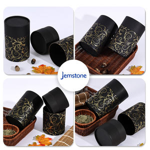 Produit personnalisé tube de papier d'emballage en feuille d'or kraft cosmétique cylindre push up boîte de tube en papier noir - Product Image 2