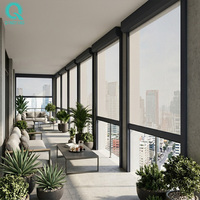 QINGYING Stores de protection solaire motorisés pour fenêtres, balcons et vérandas extérieures