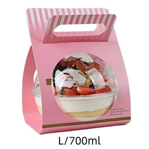 Wholesale 700ml Transparent Plastic Portable Salad Fruit Ball Bowl Clear Mousse Ball Bakery <b>Gift</b> Dessert <b>Cake</b> Packing <b>Box</b> - Product Image 3
