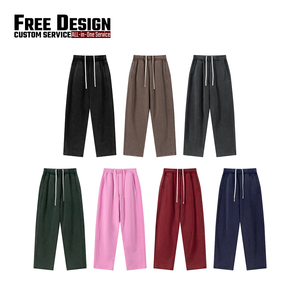 Pantalones Casuales de Invierno para Hombre, Estilo Vintage, Lavados, de Forro Polar de 400 g/m², Corte Holgado y Recto, con Cordón Ajustable, Cálidos - Product Image 3