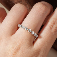 Bague en or plaqué 14 carats pour femme, alliance de mariage éternelle 3 mm 0,1 ct, bague de fiançailles empilable en moissanite pour femme, prix d'usine